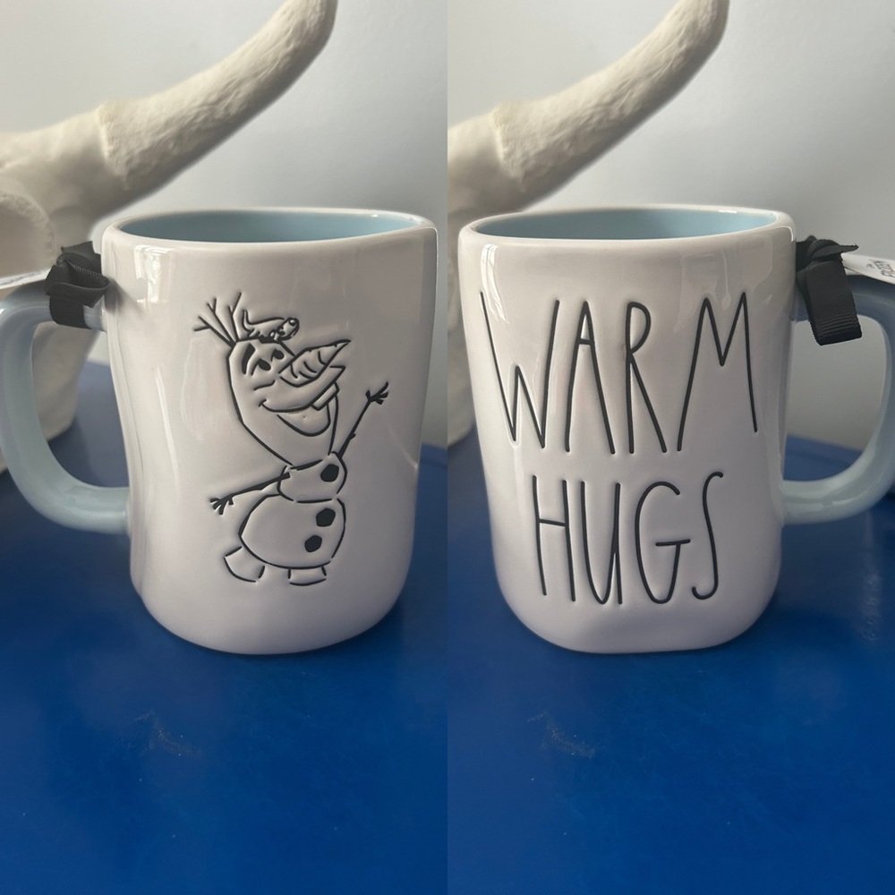 Disney Rae Dunn Frozen Olaf the Snowman Warm Hugs Double Sided Mug